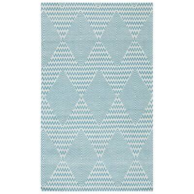 Zaragoza Handwoven Flatweave Cotton Light Blue/Ivory Area Rug Highland Dunes Rug Size: Rectangle 3' x 5'