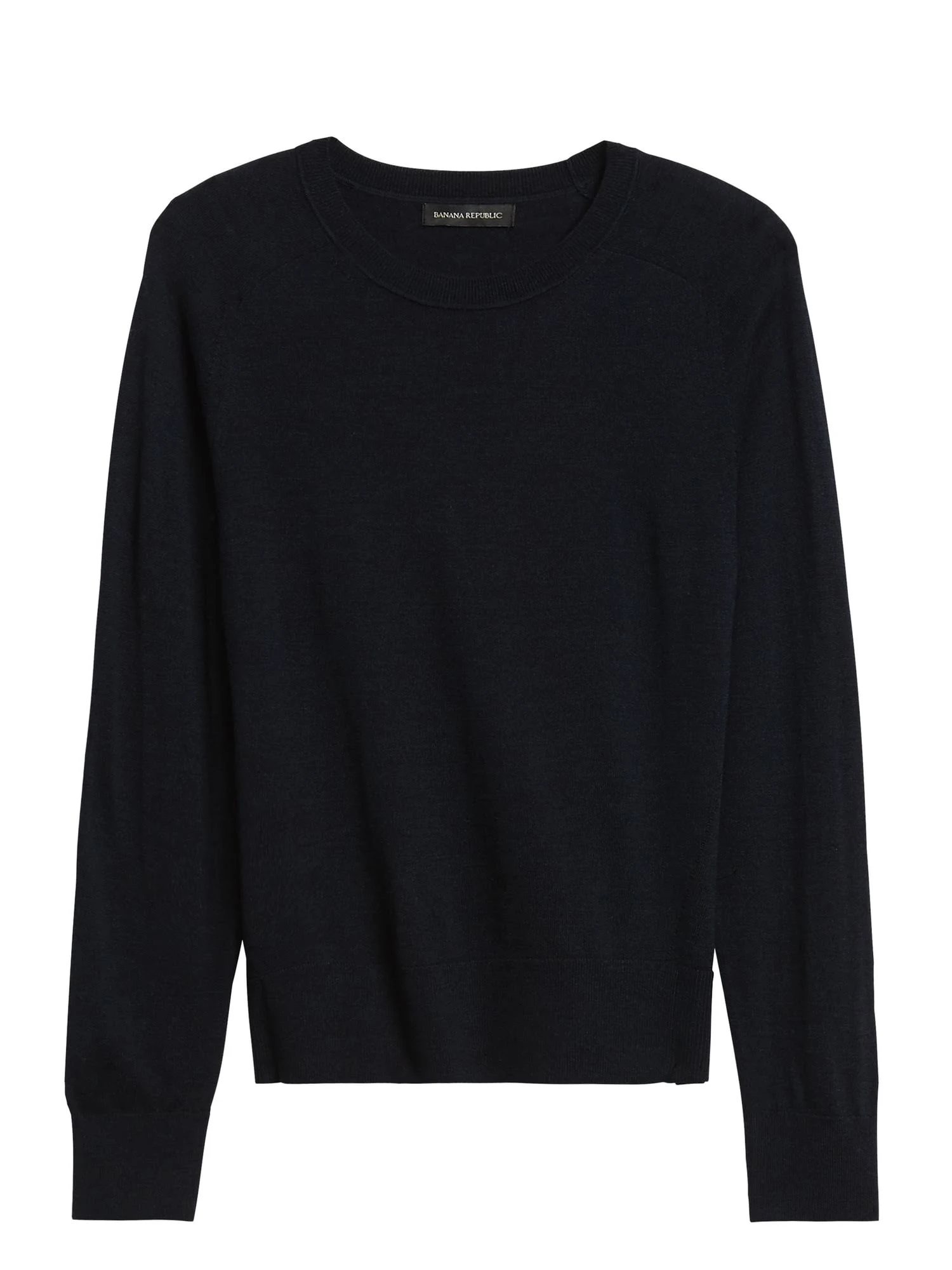 Banana Republic Women's Washable Merino Crew Sweater-Neck Sweater Navy Size S
