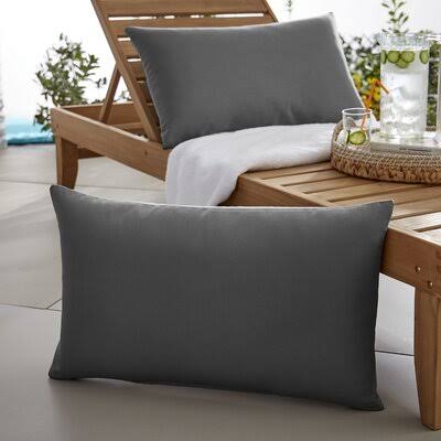 Frierson Outdoor Rectangular Pillow Cover & Insert Birch Lane Color: Charcoal Gray, Size: 12x22 x 18x22