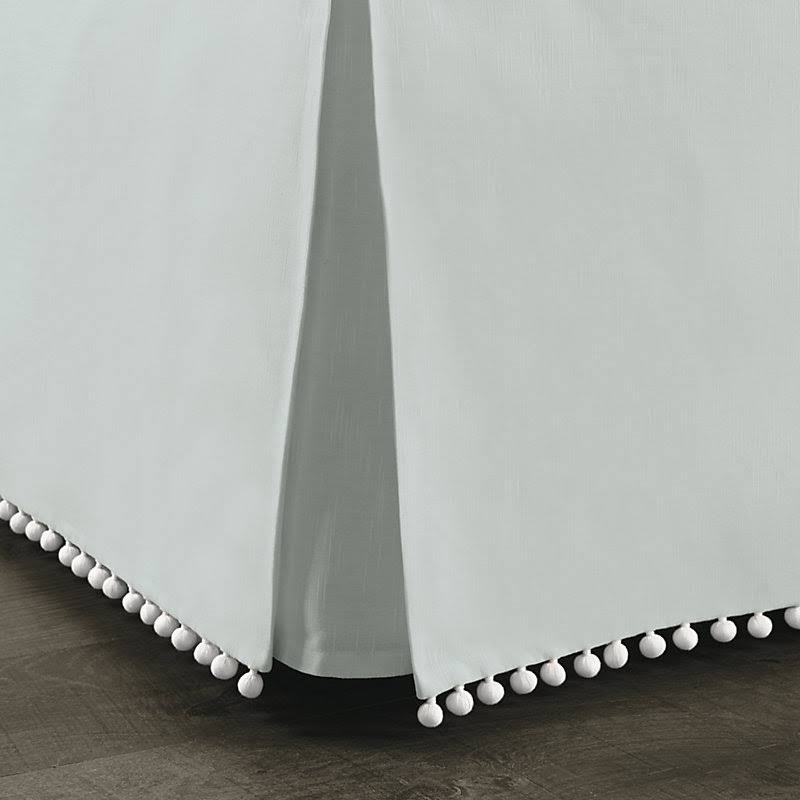 Audree Pom Pom Bedskirt Ivory King - Ballard Designs