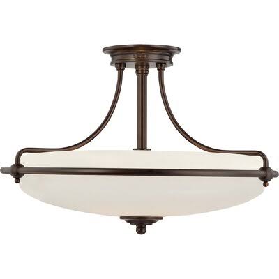 Helsley 3 - Light Semi Flush Mount Brayden Studio Size: 14x22 H x 21x22 W x 21x22 D, Fixture Finish: Palladian Bronze