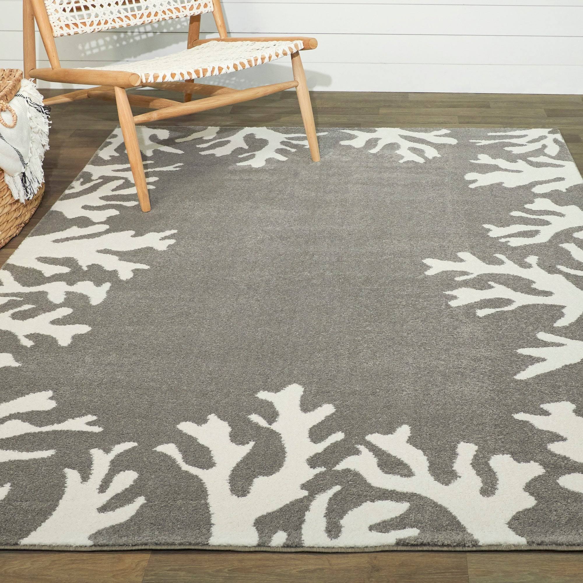 BALTA Caswell Grey 8 ft. x 10 ft. Coastal Coral Area Rug