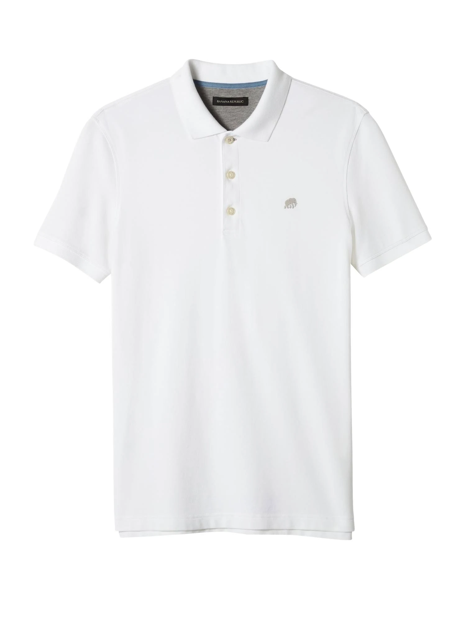 Banana Republic Men's Slim Signature Pique Polo Shirt White Tall Size XL