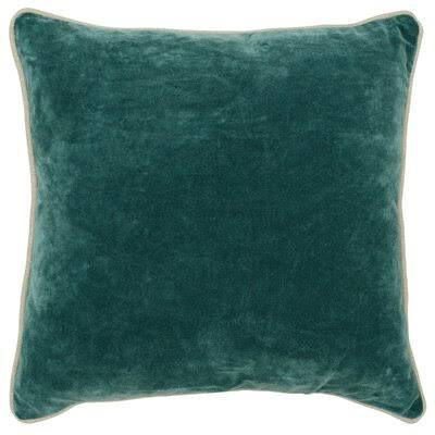 Shyanne Square Velvet Pillow Cover & Insert Color: Green