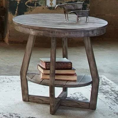 Birch Lane Farmersville Cross Legs End Table with Storage