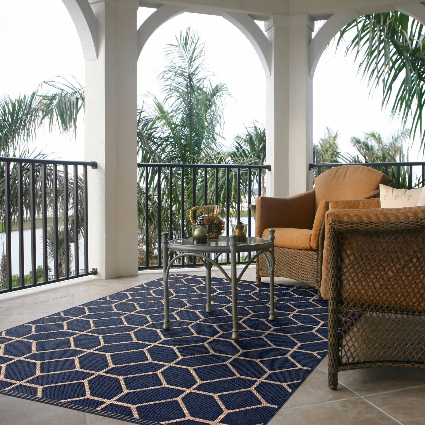 BALTA Rugs 30324763.240305.1 Collier Navy Blue Indoor/Outdoor Area Rug, 8& x 10&