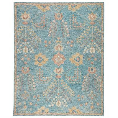 Mcclanahan Handmade Tufted Wool Blue/Orange/Gold Area Rug Birch LANE? Rug Size: Rectangle 7&10x22 x 9&10x22