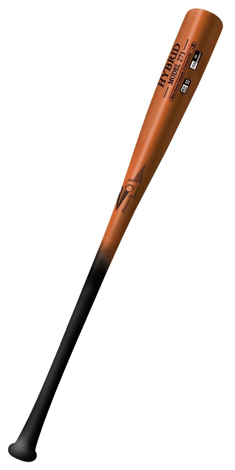 Bamboo Maple Hybrid Wood Baseball Bat, Black/Brown, Size: 32