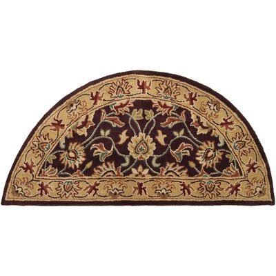 Arden Oriental Handmade Tufted Wool Burgundy Area Rug Birch Lane Rug Size: Half Circle 2& x 4&