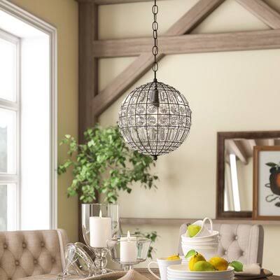 Birch Lane Heritage Elivra 1 - Light Single Globe Pendant