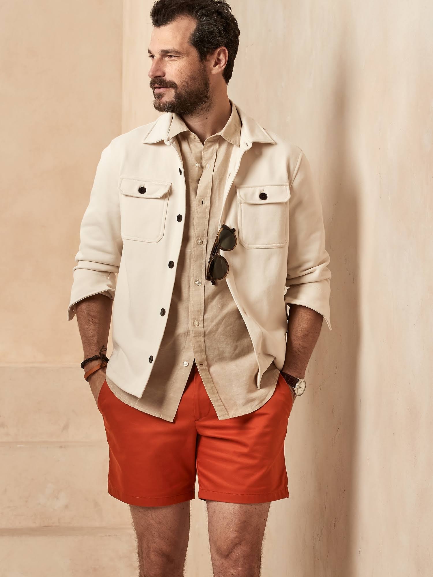 Banana Republic Men's 7x22 Core Temp Short Orange Lava Size 40W