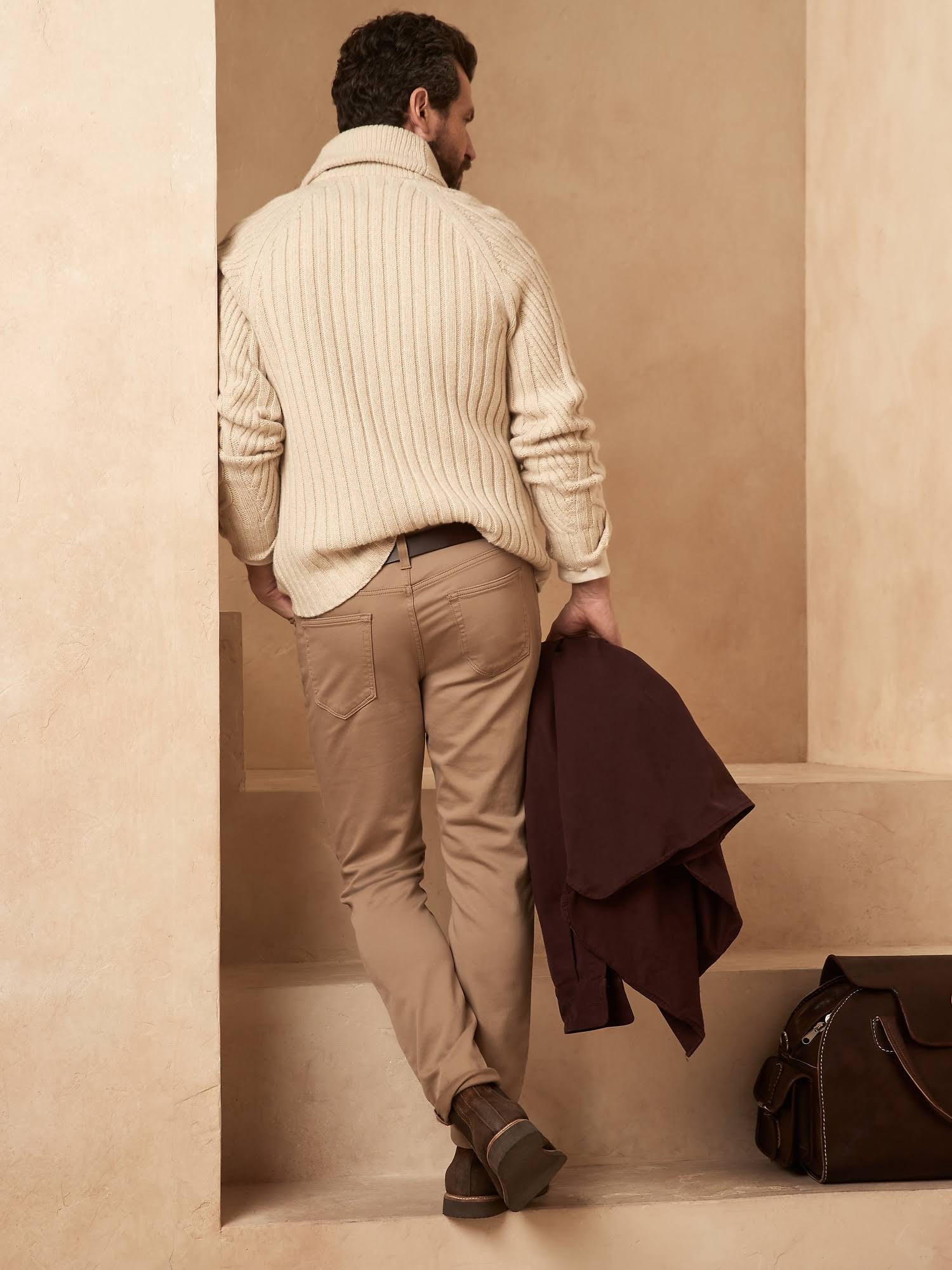 Banana Republic Men's Skinny Traveler Pant Khaki Size 31W 34L