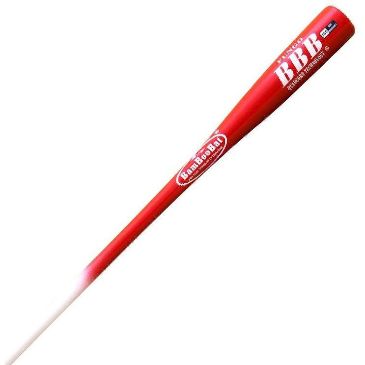 BamBooBat 34x22 Fungo Bat in White/Red