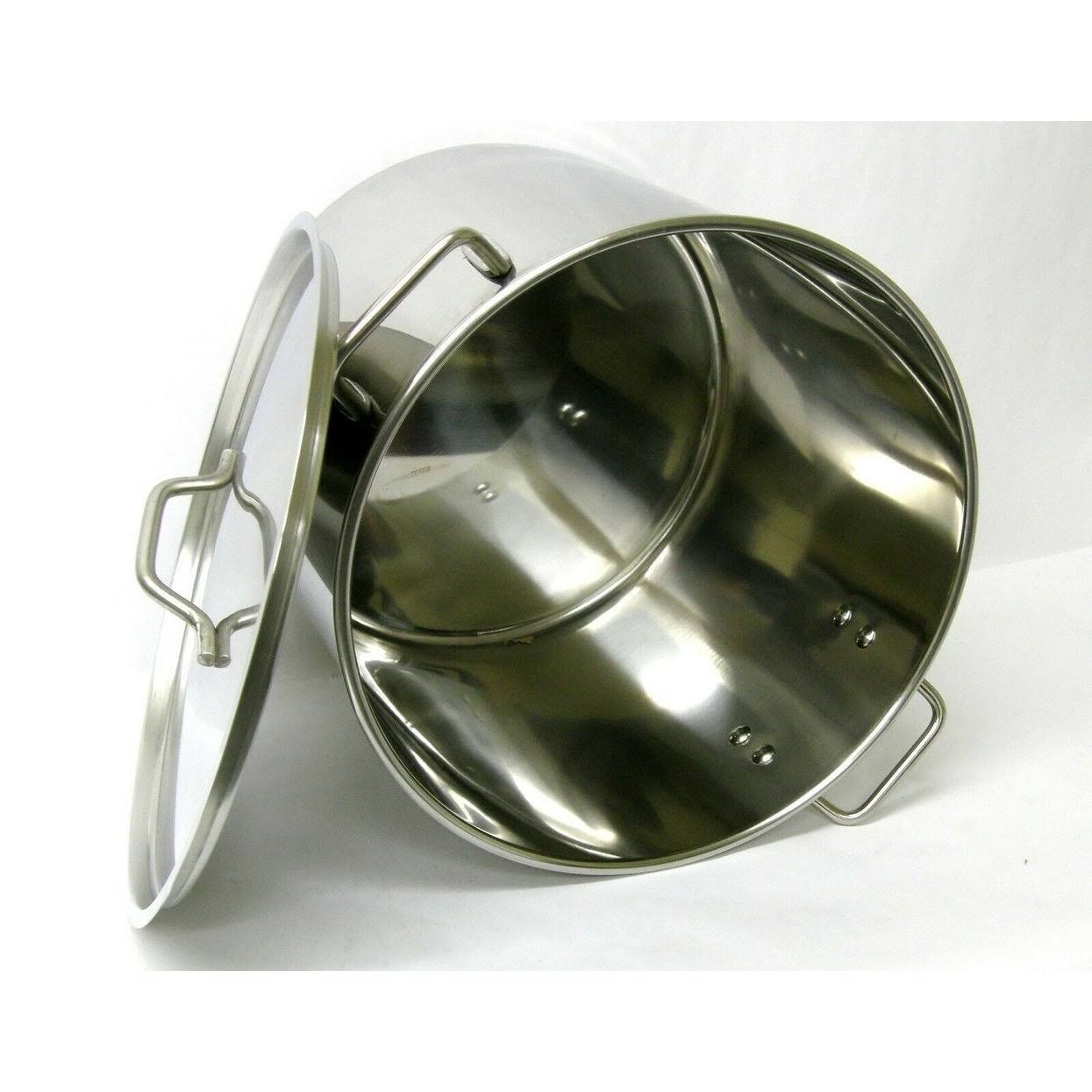 80qt Heavy Duty Stainless Steel Stock Pot with Steamer Rack