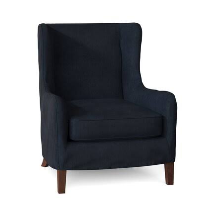 Adamstown 33x22 Wide Wingback Chair Birch Lane Body Fabric: Tina Indigo