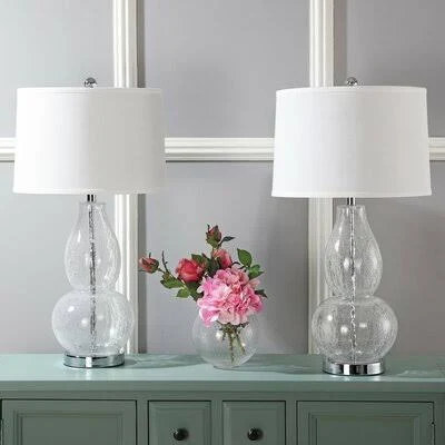 Ardenwood 29x22 Table Lamp Base Color: Vintage CRACKLE/WHITE Shade