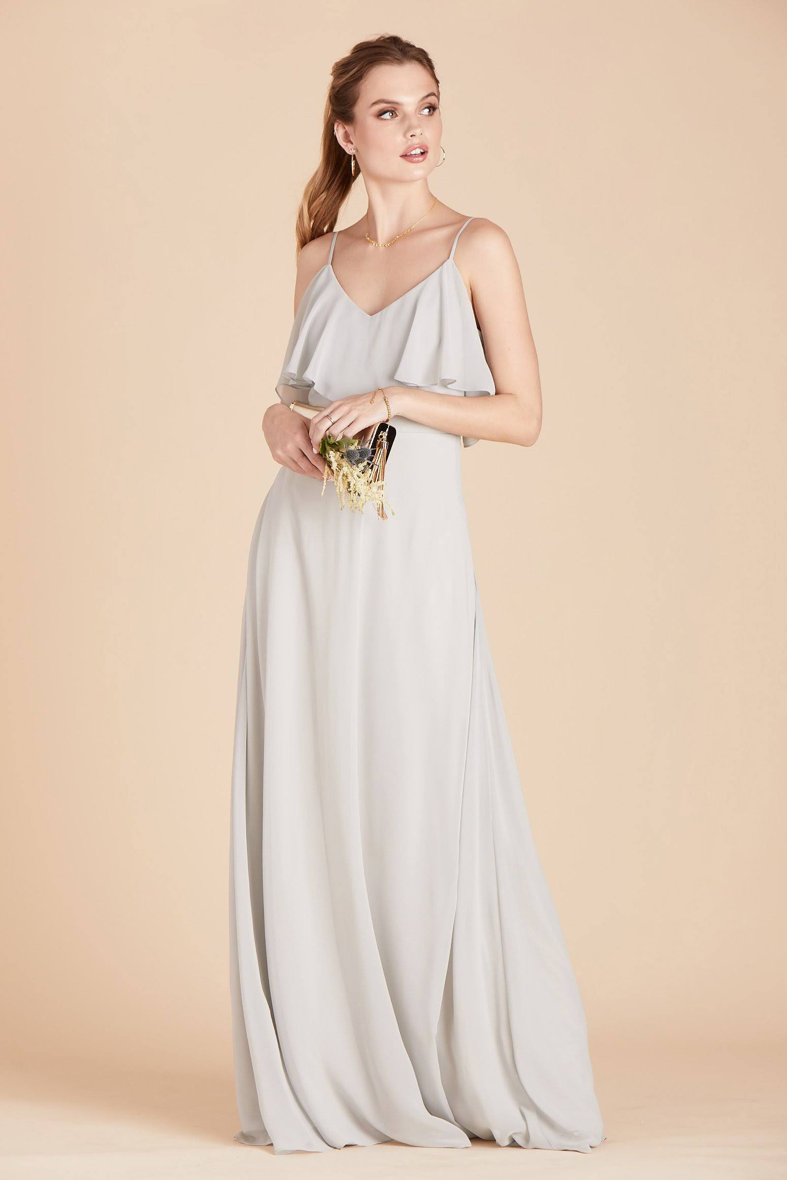 Jane Convertible Chiffon Bridesmaid Dress in Dove Gray XL / Dove Gray