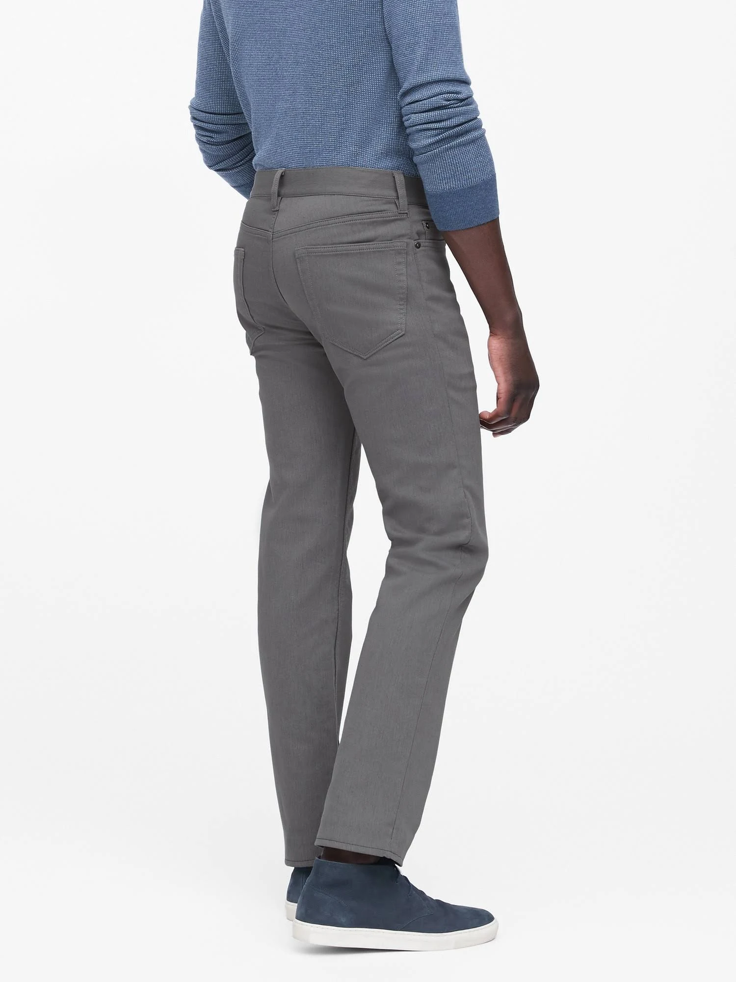Banana Republic Men's Slim Heathered Traveler Pant Smoke Gray Size 29W 32L