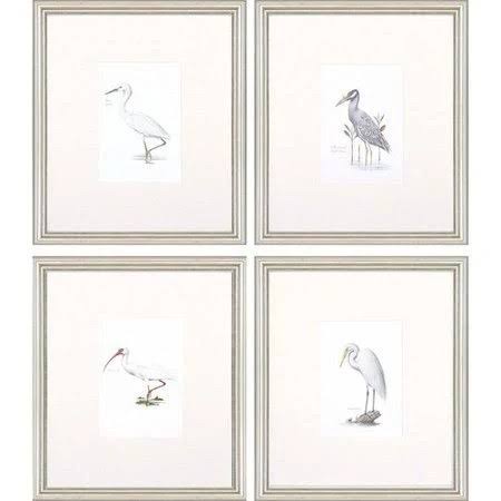 &Egrets& by Simmons - 4 Piece Picture Frame Graphic Art Print Set on Paper Highland Dunes