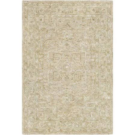 Merrin Hand-Tufted Wool Tan/Cream Area Rug Rug Size: Rectangle 4& x 6&