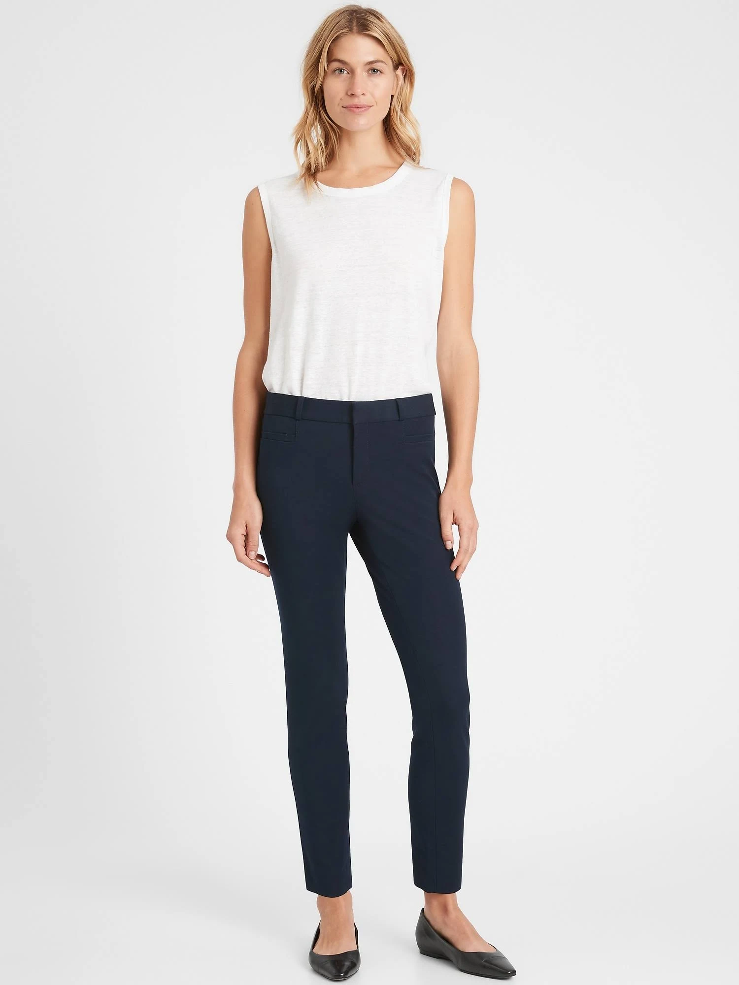 Banana Republic Women's Mid-Rise Skinny Sloan Pant Navy Size 14 Regular
