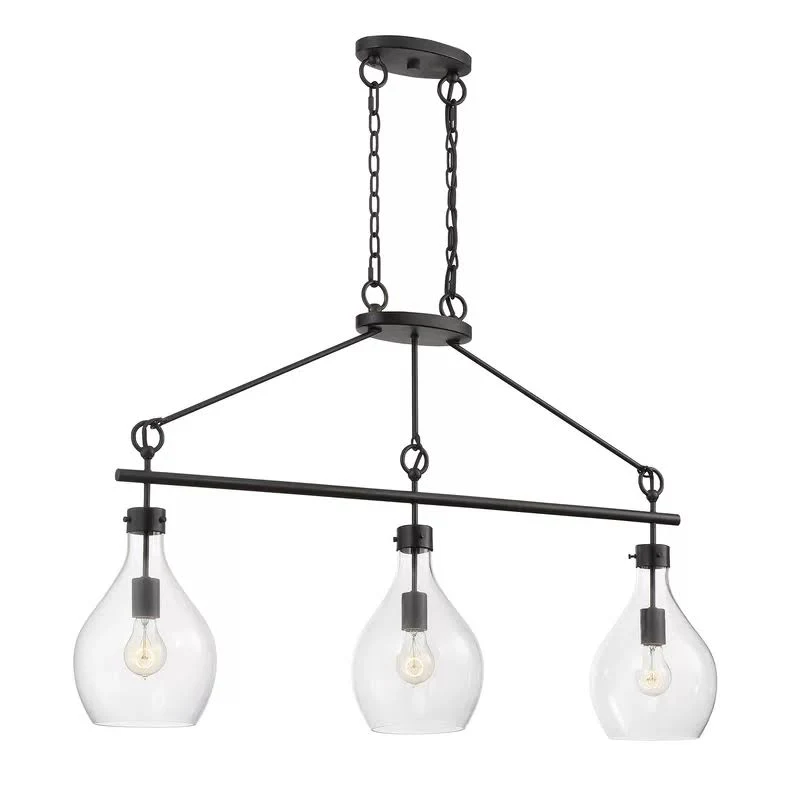 Nan 3-Light Kitchen Island Teardrop Pendant