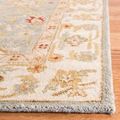 Alexio Oriental Handmade Tufted Wool Gray Blue/Beige Area Rug Birch Lane Rug Size: Square 4&