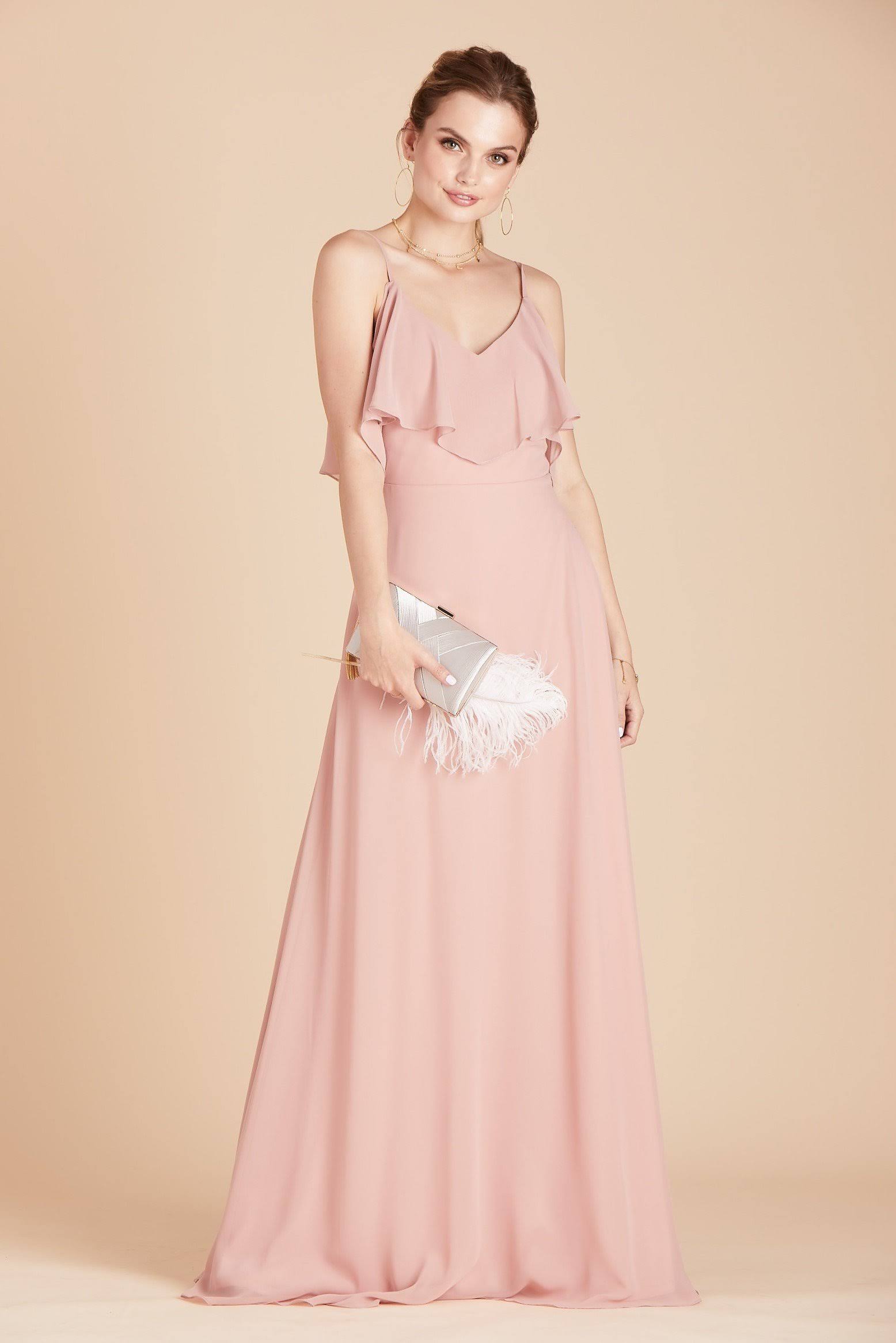 Birdy Grey Jane Convertible Chiffon Bridesmaid Dress in Dusty Rose XL / Dusty Rose / No Slit