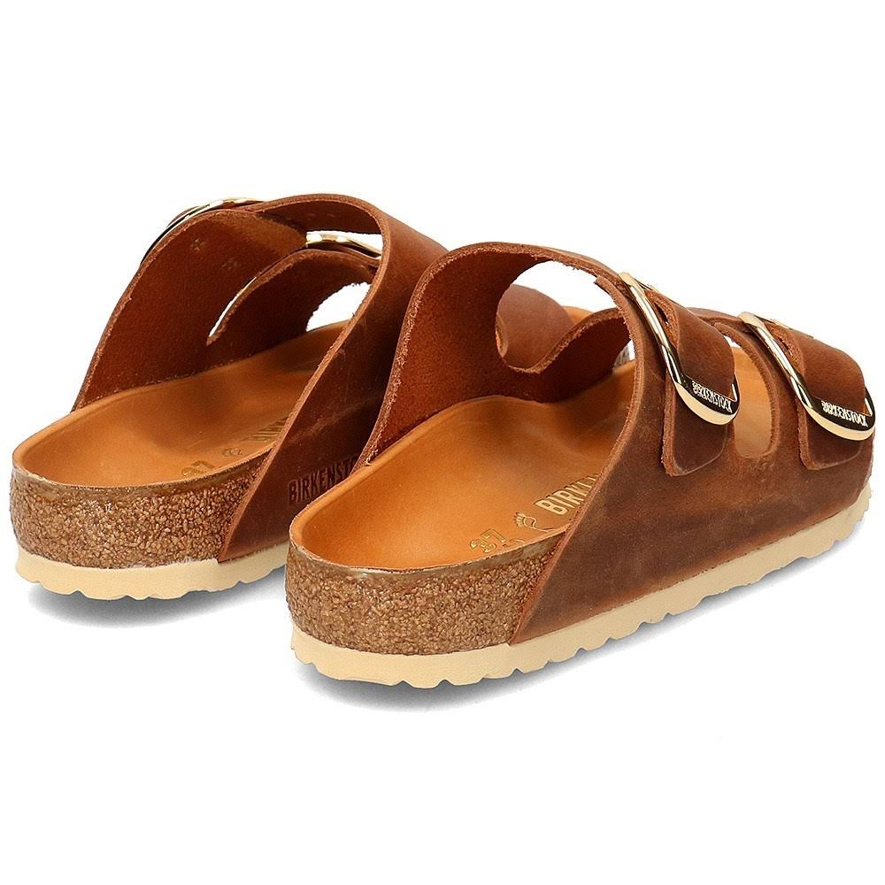 Birkenstock Arizona Big Buckle Oiled Leather Sandals - Cognac