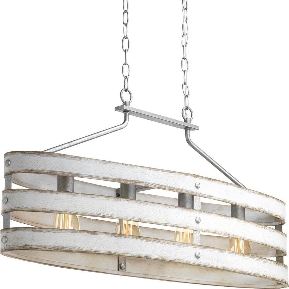 Kowalski 4 - Light Unique / Statement Linear Chandelier Finish: Graphite, Shade Color: Weathered Gray