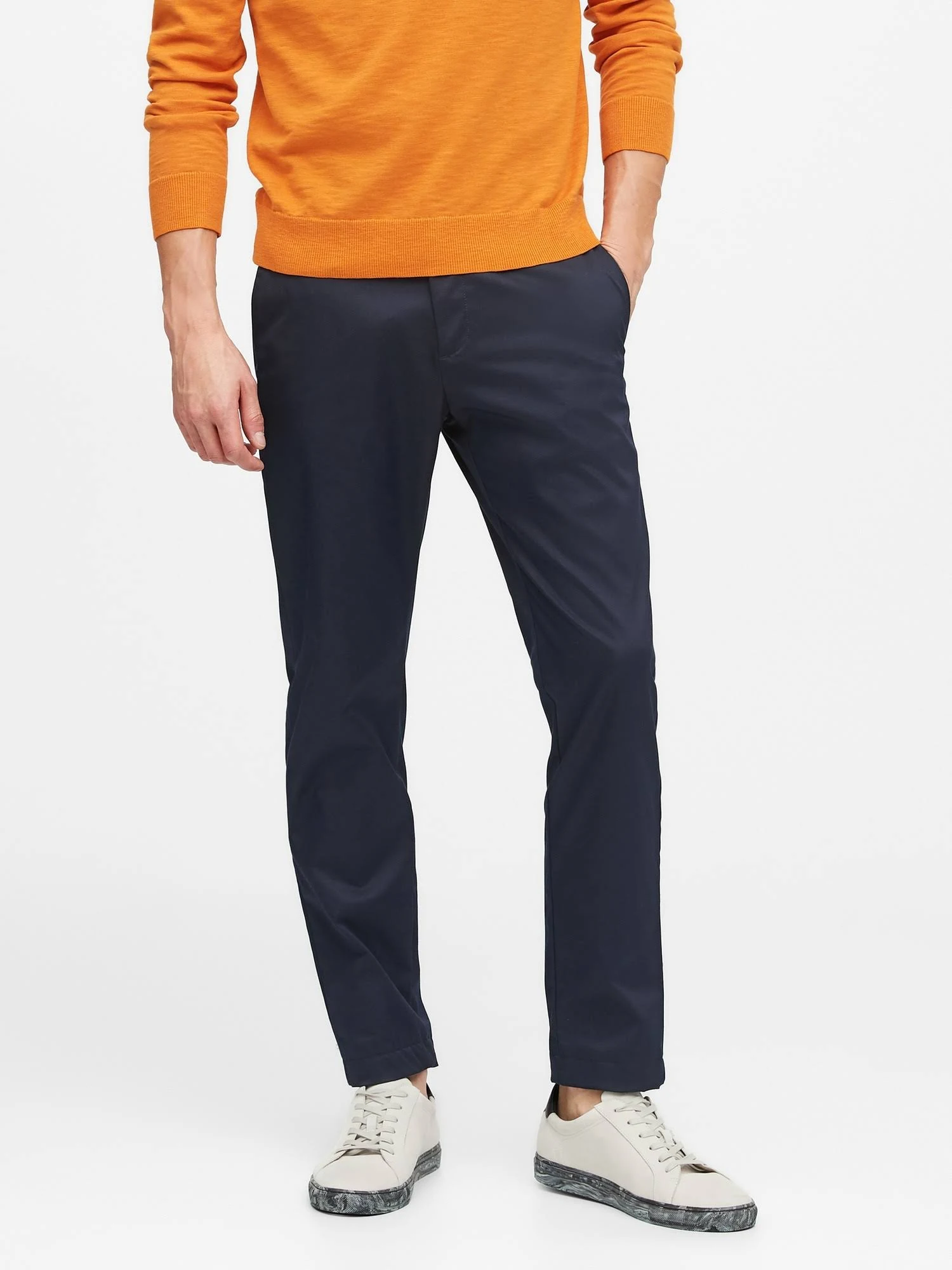 Banana Republic Men's Aiden Slim Core Temp Pant Midnight Navy Blue Size 34W 34L