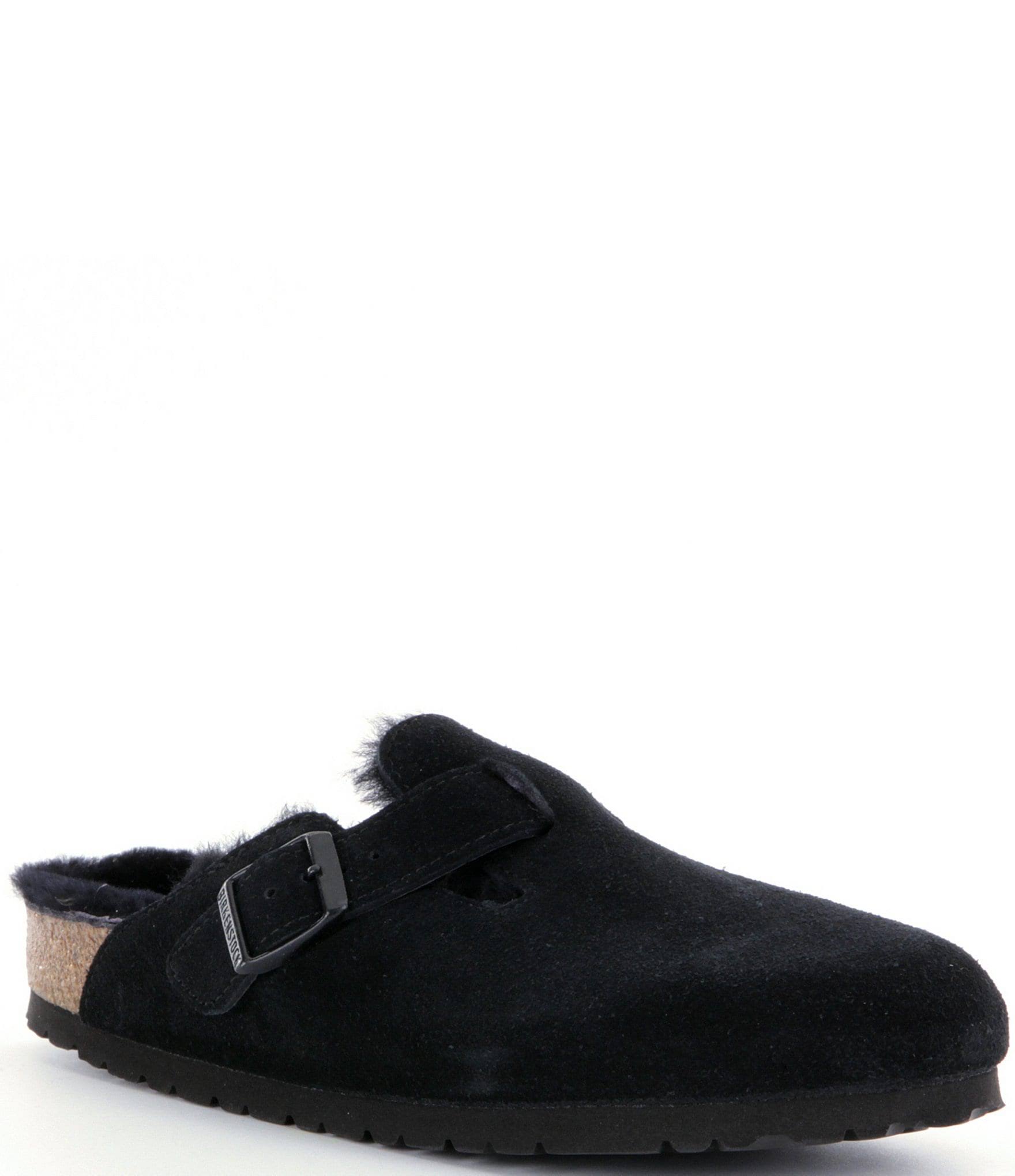 Birkenstock Women's Boston Black Suede/Shearling