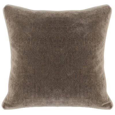 Shyanne Square Velvet Pillow Cover & Insert Color: Brown