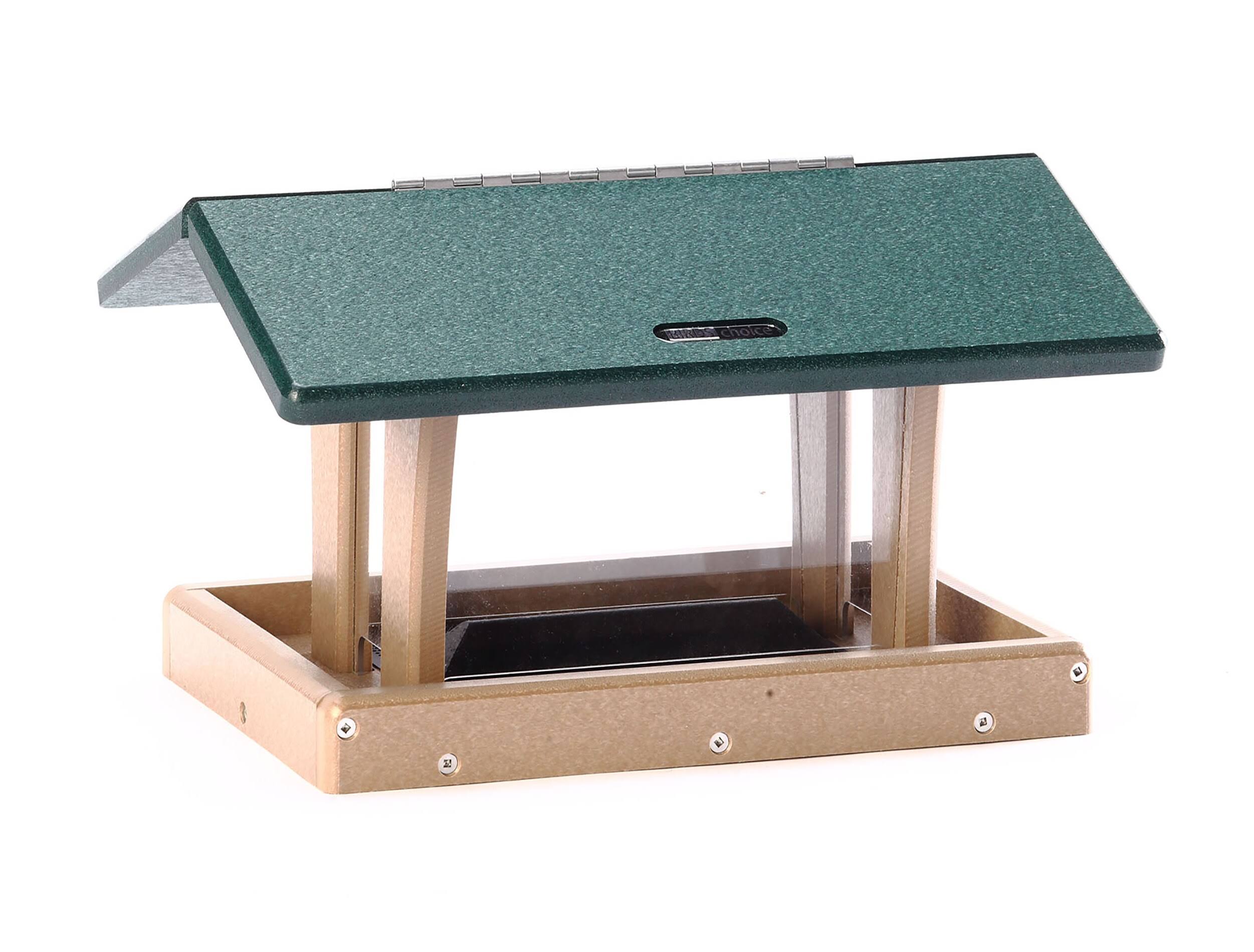 Birds Choice 3 Quart 4-sided Recycled Hopper Bird Feeder - Green