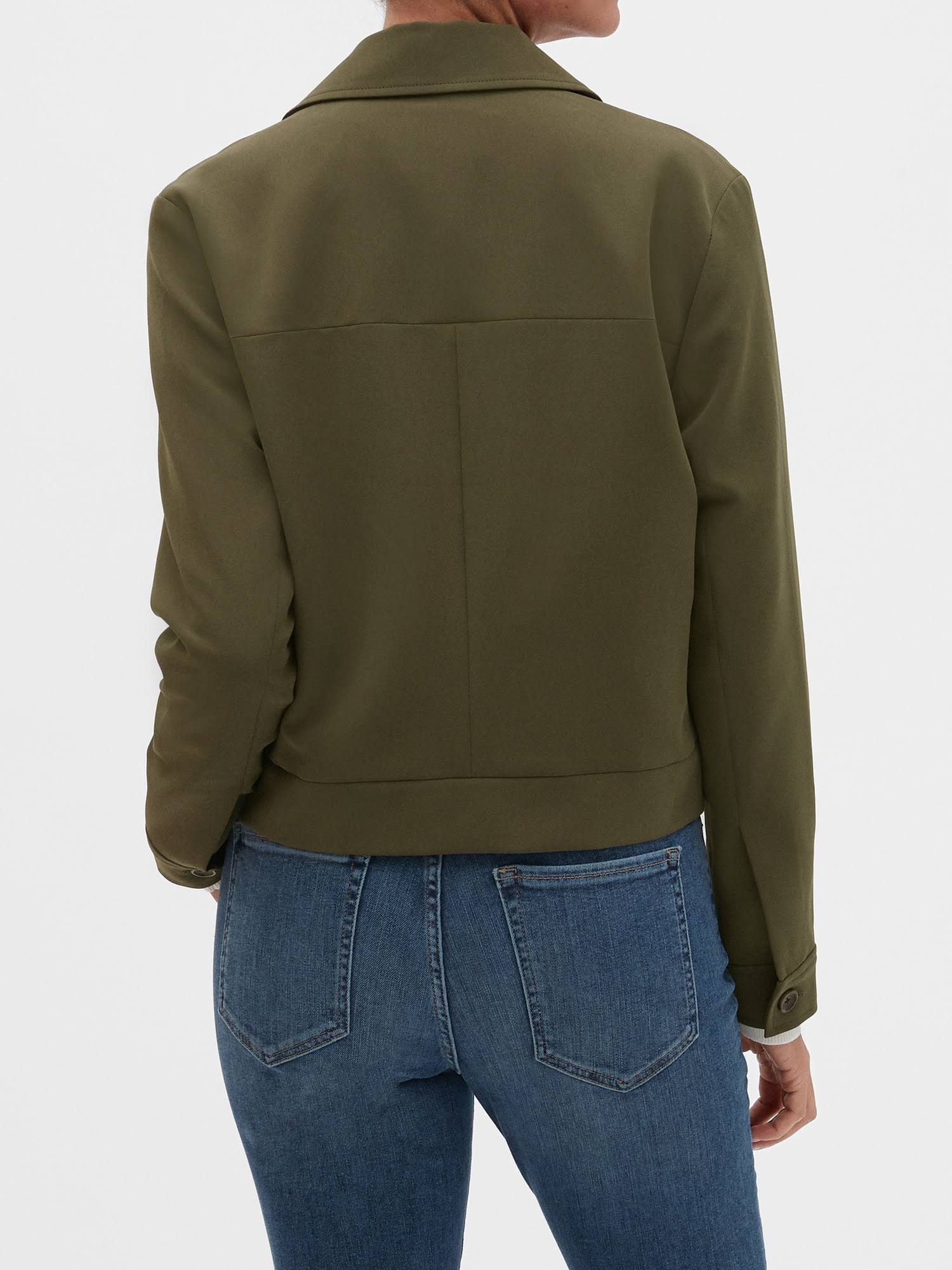 Banana Republic Factory Women's Military Crop Jacket Olive Green Regular Size XS