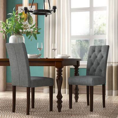 Lemasters Tufted Side Chair Birch LANE? Upholstery Color: Gray