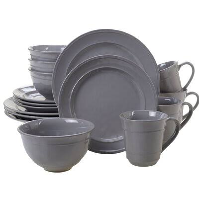 Artim 16 Piece Dinnerware Set, Service for 4 Color: Gray