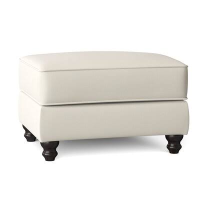 Birch Lane Woburn 31x22 Rectangle Standard Ottoman Body Fabric: Spinnsol Natural, Leg Color: White