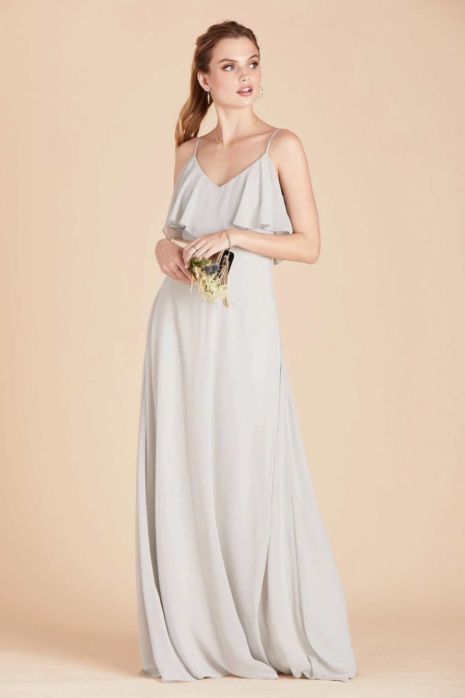 Jane Convertible Chiffon Bridesmaid Dress in Dove Gray Xs / Dove Gray