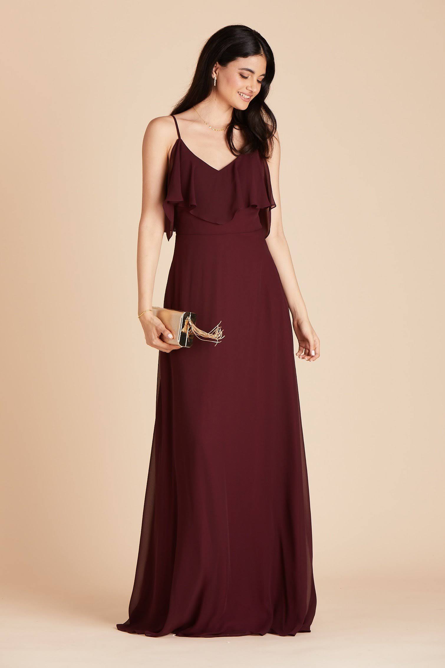 Birdy Grey Jane Convertible Chiffon Bridesmaid Dress in Cabernet XXL / Cabernet / No Slit