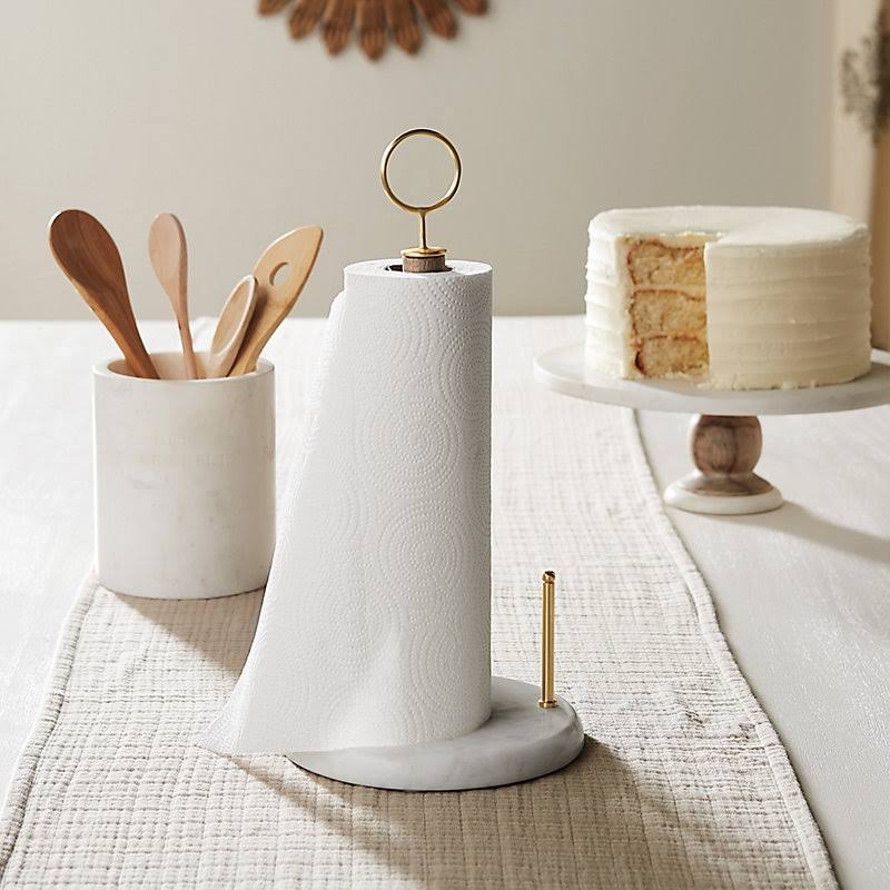 Hampton Marble & Wood Paper Towel Holder - Ballard Designs