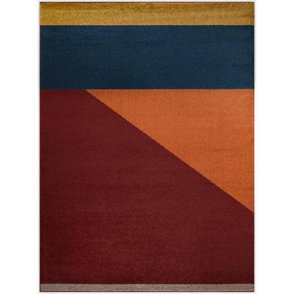 Balta Ripley Red 8 ft. x 10 ft. Modern Color Block Area Rug