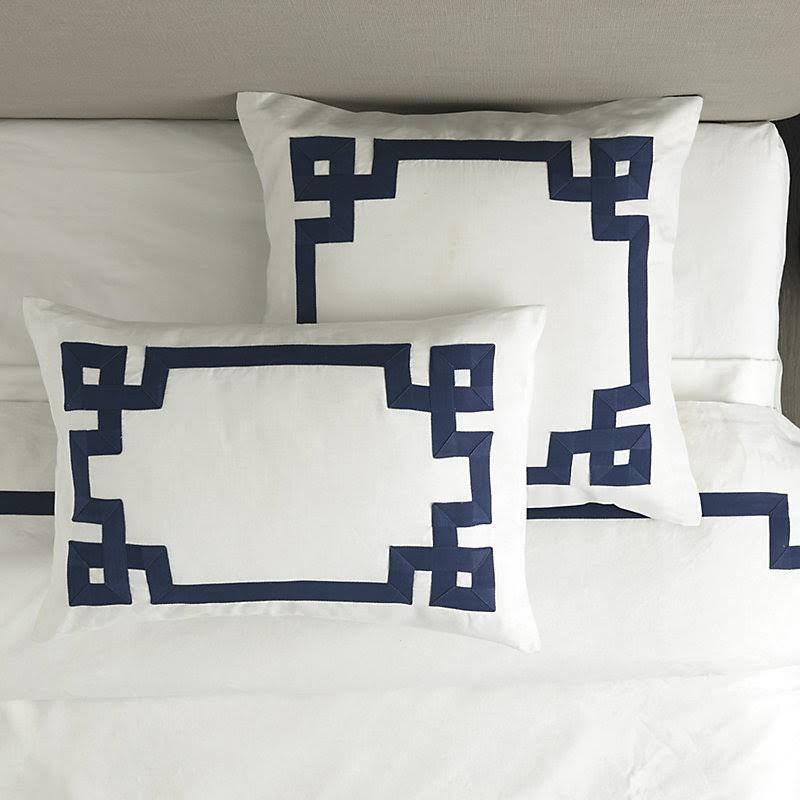 Suzanne Kasler Greek Key Sham Sky Euro - Ballard Designs
