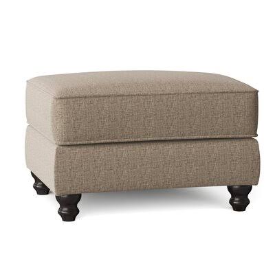 Birch Lane Huxley 31x22 Rectangle Standard Ottoman Body Fabric: Zula Linen, Leg Color: Black Walnut
