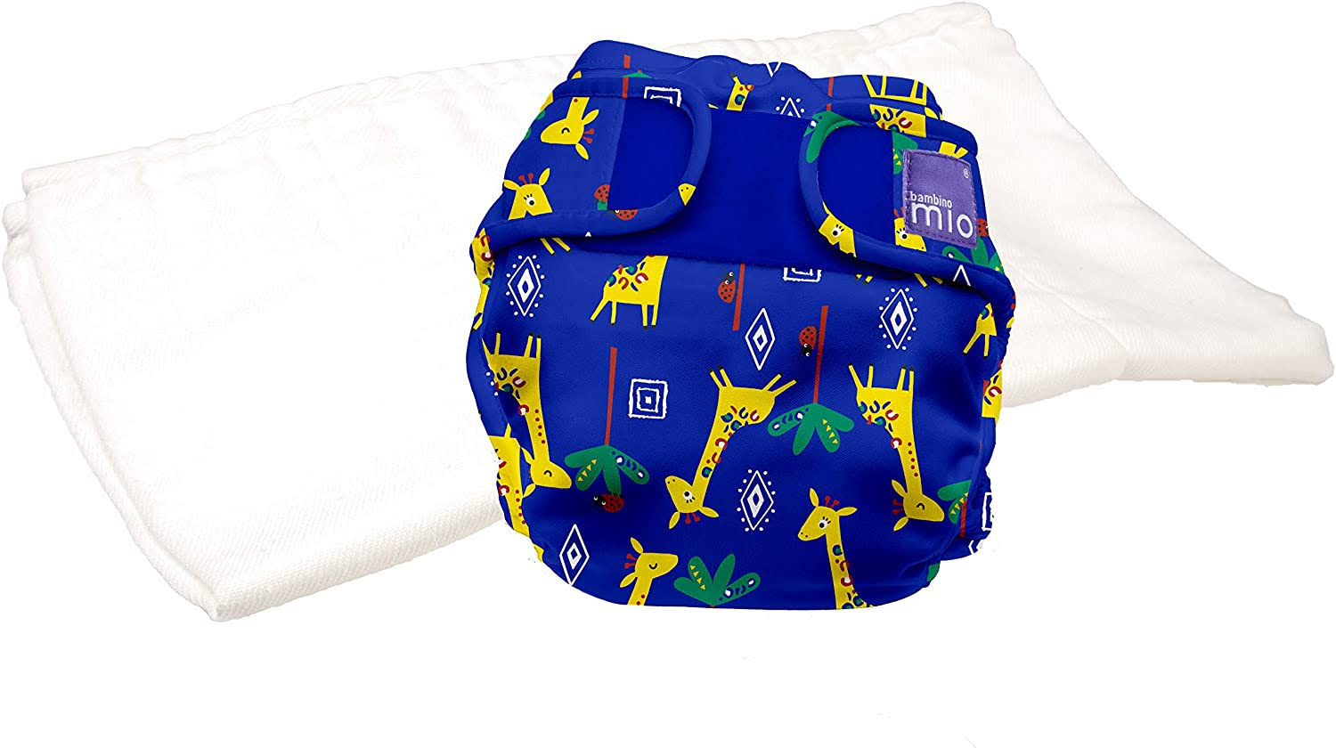 Bambino Mio mioduo Two-Piece Cloth Diaper, Giraffe Jamboree / Size One