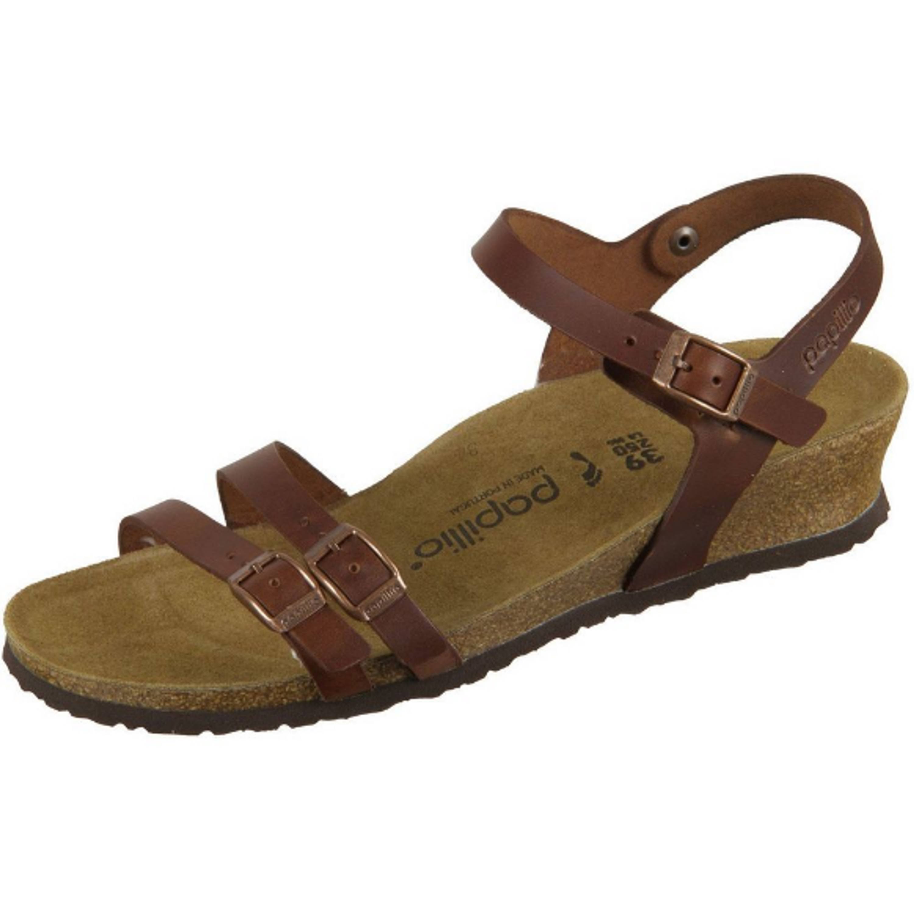 Birkenstock Papillio Lana Natural Leather Cognac Wedge Heel