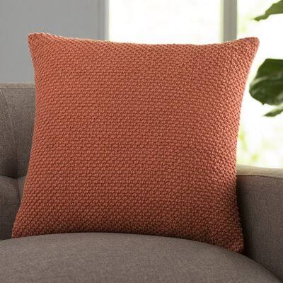 Coleharbor Cotton 20x22 Throw Pillow Color: Paprika