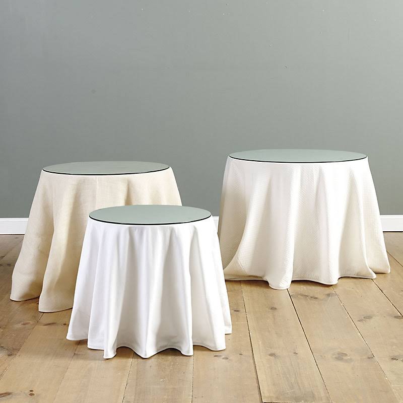 Essential Skirted Side Table Off White Quilted 29.5x22 x 48x22 - Ballard Designs