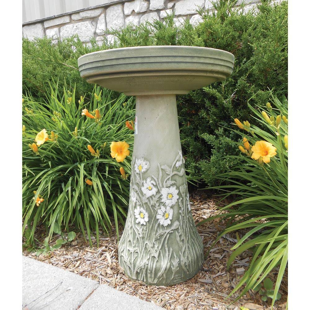 Birds Choice Flowering Daisy Bird Bath Set (Lock-On)
