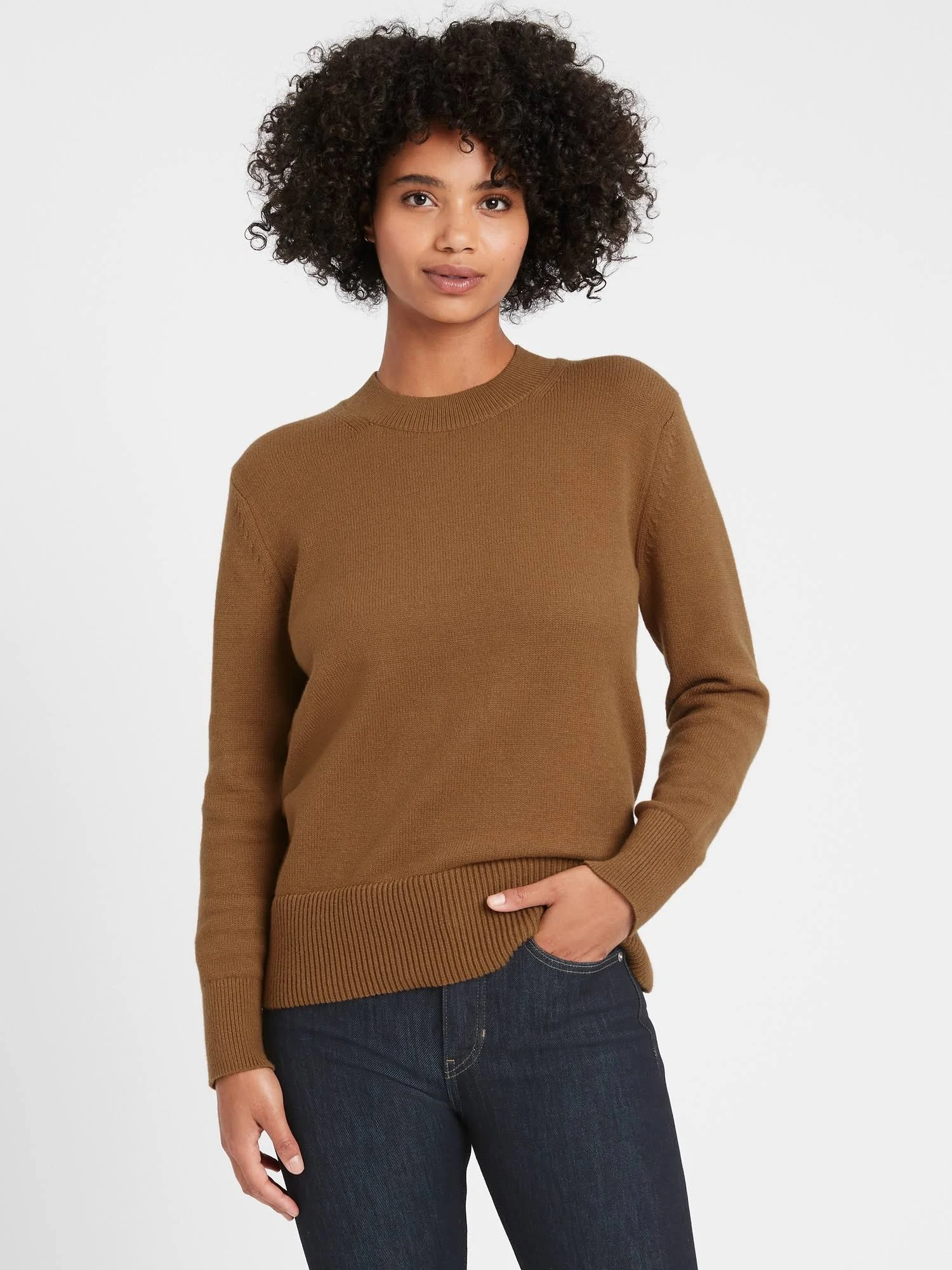 Banana Republic Women's Relaxed Chunky Sweater Brown Sugar Size Xs